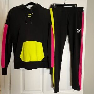 Puma Color block hoodie and legging set